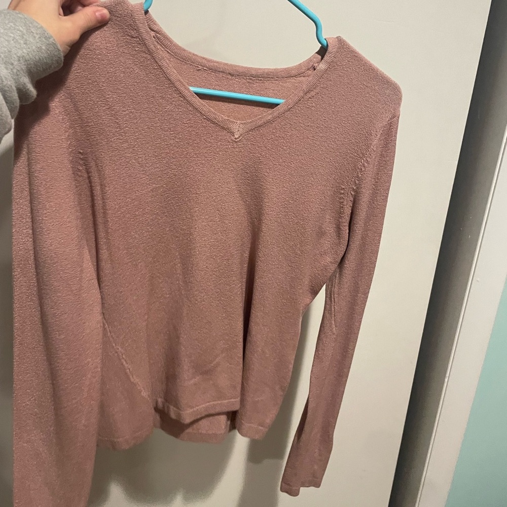 Mauve V Neck Sweater